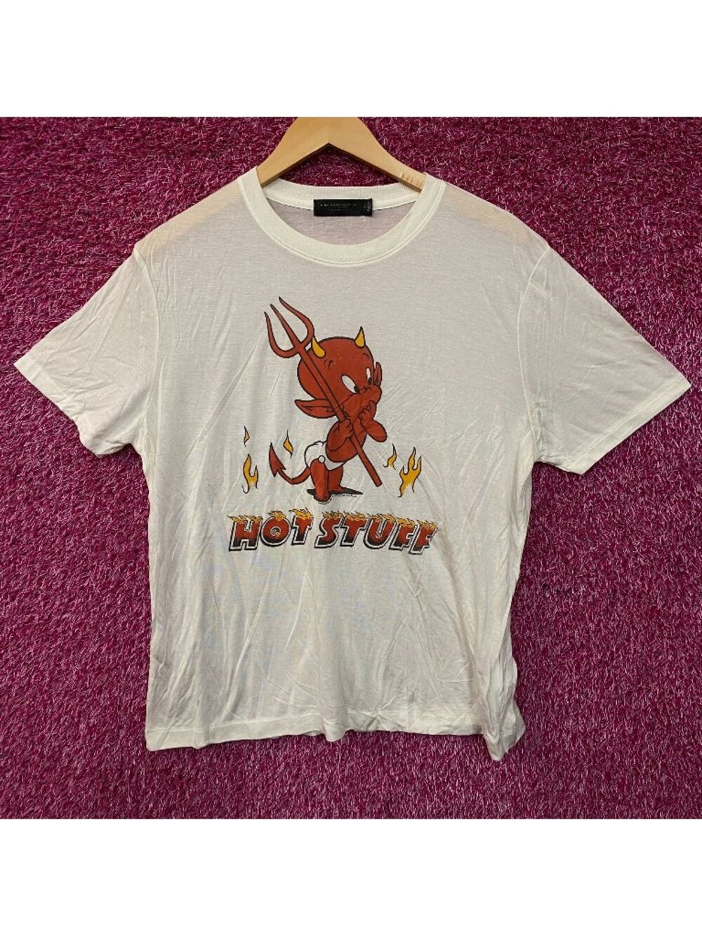 Junk Food Clothing Hot Stuff The Little Devil Vintage Style Women's Tissue Tee L